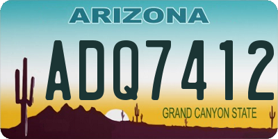 AZ license plate ADQ7412