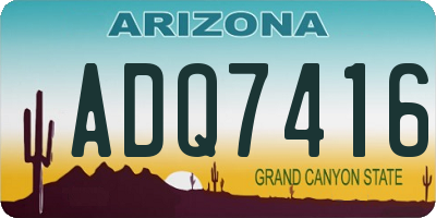 AZ license plate ADQ7416