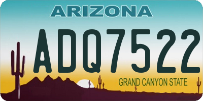 AZ license plate ADQ7522