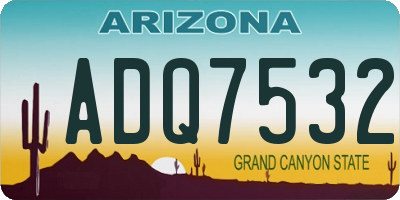 AZ license plate ADQ7532