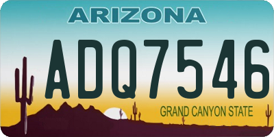 AZ license plate ADQ7546