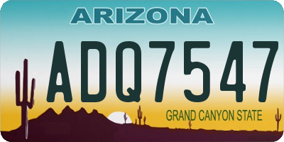 AZ license plate ADQ7547