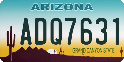 AZ license plate ADQ7631