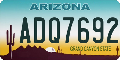 AZ license plate ADQ7692