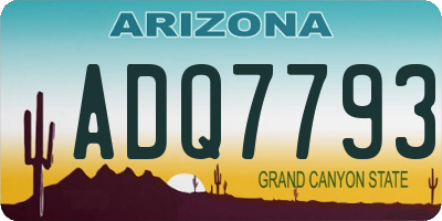 AZ license plate ADQ7793
