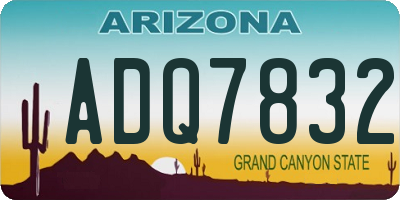 AZ license plate ADQ7832