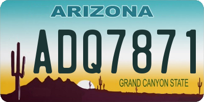 AZ license plate ADQ7871