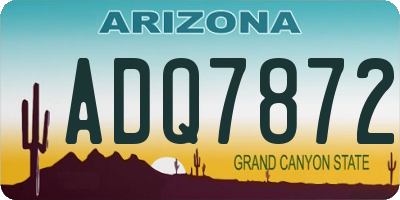 AZ license plate ADQ7872