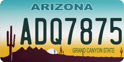 AZ license plate ADQ7875