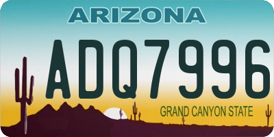 AZ license plate ADQ7996