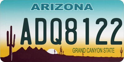 AZ license plate ADQ8122