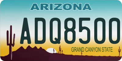 AZ license plate ADQ8500