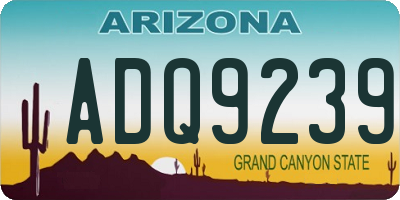 AZ license plate ADQ9239