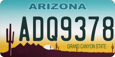 AZ license plate ADQ9378