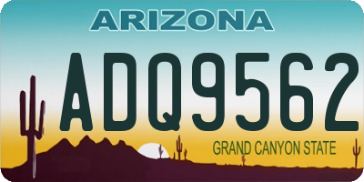 AZ license plate ADQ9562