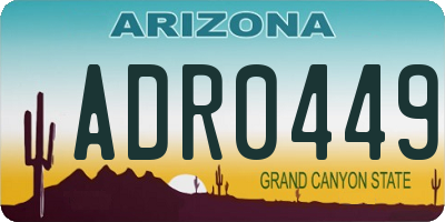 AZ license plate ADR0449