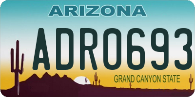 AZ license plate ADR0693