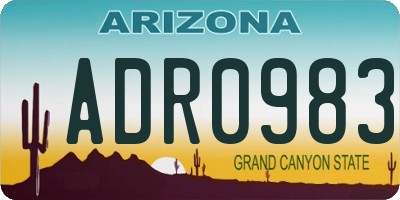 AZ license plate ADR0983