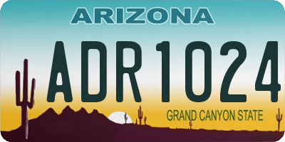 AZ license plate ADR1024