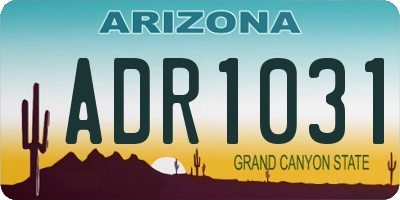 AZ license plate ADR1031