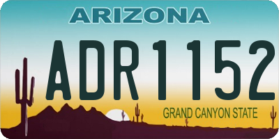 AZ license plate ADR1152