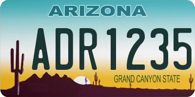 AZ license plate ADR1235