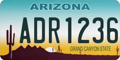 AZ license plate ADR1236