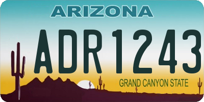 AZ license plate ADR1243