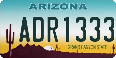 AZ license plate ADR1333