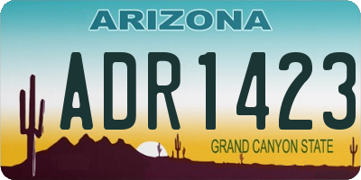AZ license plate ADR1423