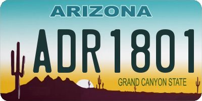 AZ license plate ADR1801