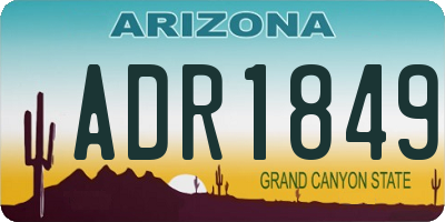 AZ license plate ADR1849