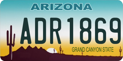 AZ license plate ADR1869