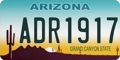 AZ license plate ADR1917