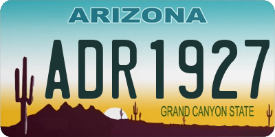 AZ license plate ADR1927