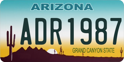 AZ license plate ADR1987