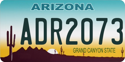 AZ license plate ADR2073