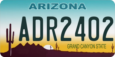 AZ license plate ADR2402