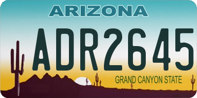 AZ license plate ADR2645