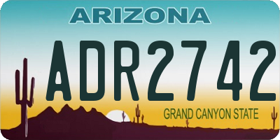 AZ license plate ADR2742