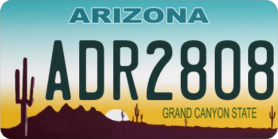 AZ license plate ADR2808