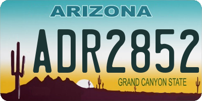 AZ license plate ADR2852