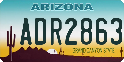 AZ license plate ADR2863