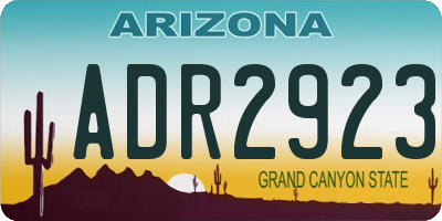 AZ license plate ADR2923