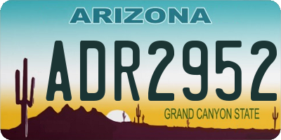 AZ license plate ADR2952