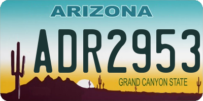 AZ license plate ADR2953