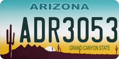 AZ license plate ADR3053