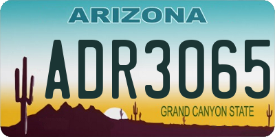 AZ license plate ADR3065