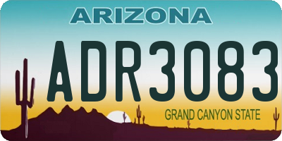 AZ license plate ADR3083