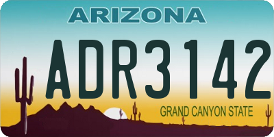 AZ license plate ADR3142